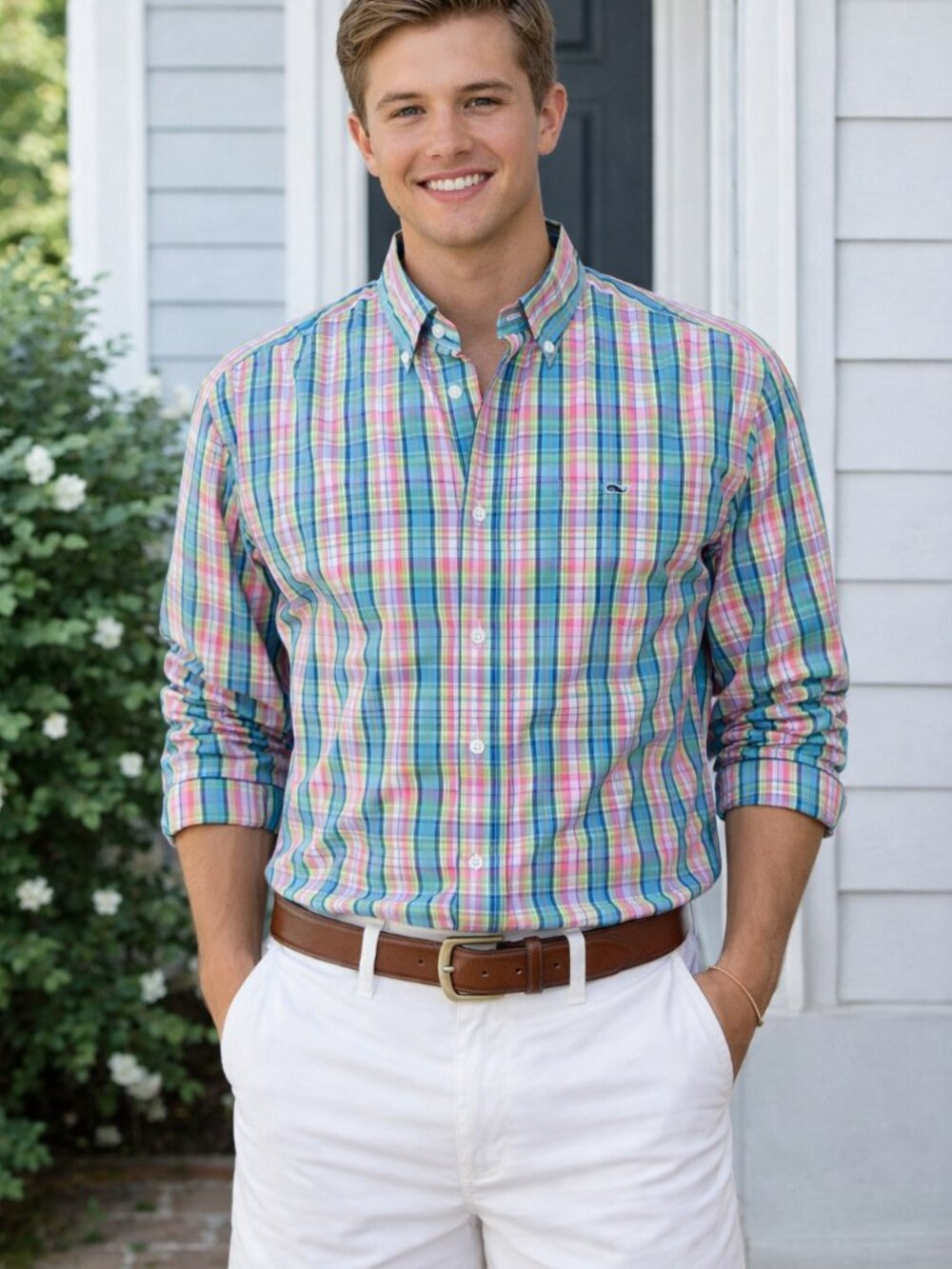 Vineyard Vines Men's Colorful Plaid Button-Down Shirt